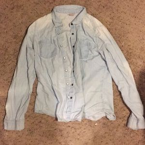 Oversized jean button up shirt